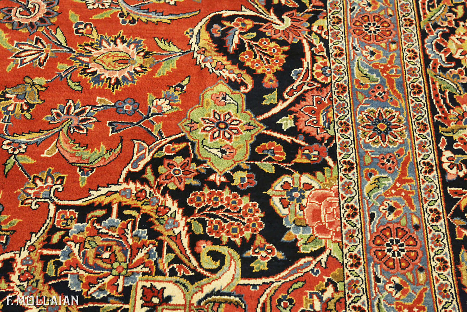 Tapis Persan Semi-Antique Kashan Dabir n°:62517068